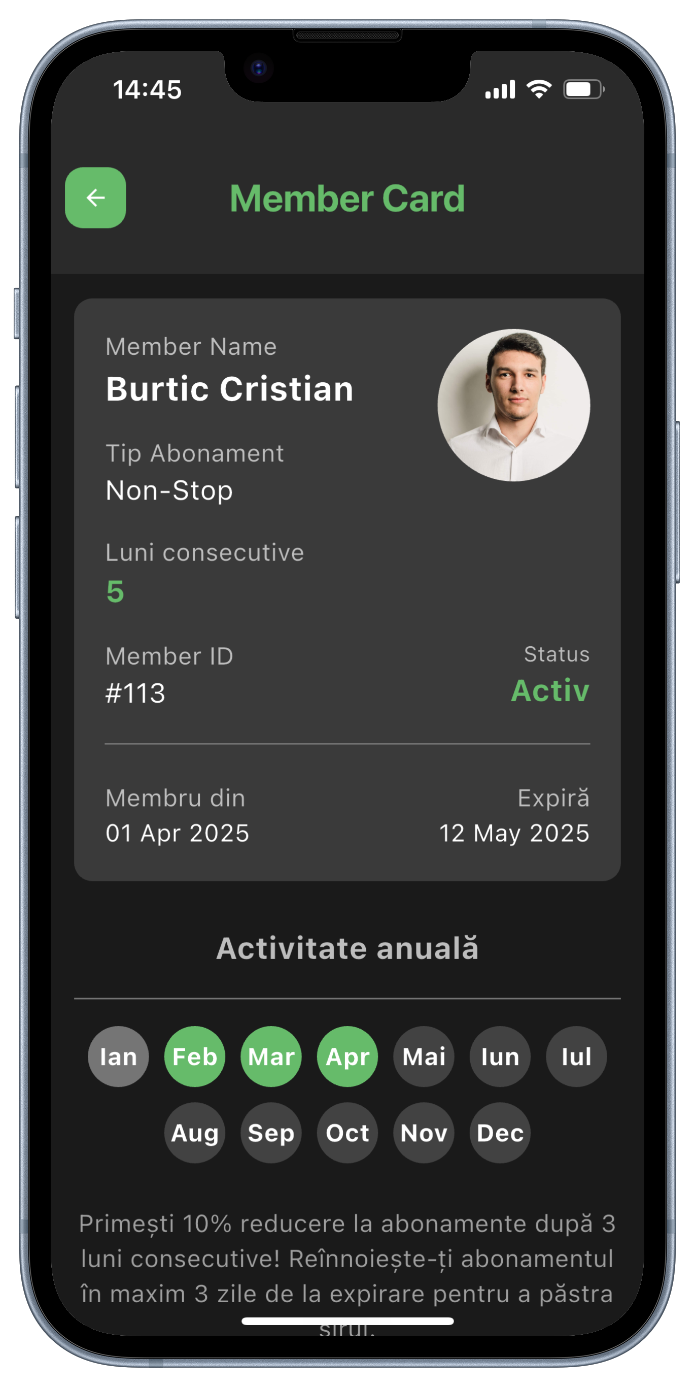 Aplicația LifeStyle Gym